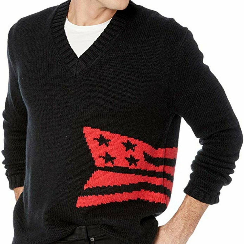 Calvin Klein Men's Abstract Graphic V-Neck Sweater